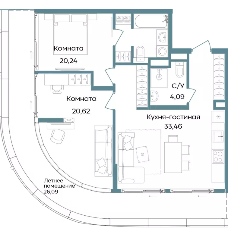 3-к квартира, 104.5 м - Фото 0
