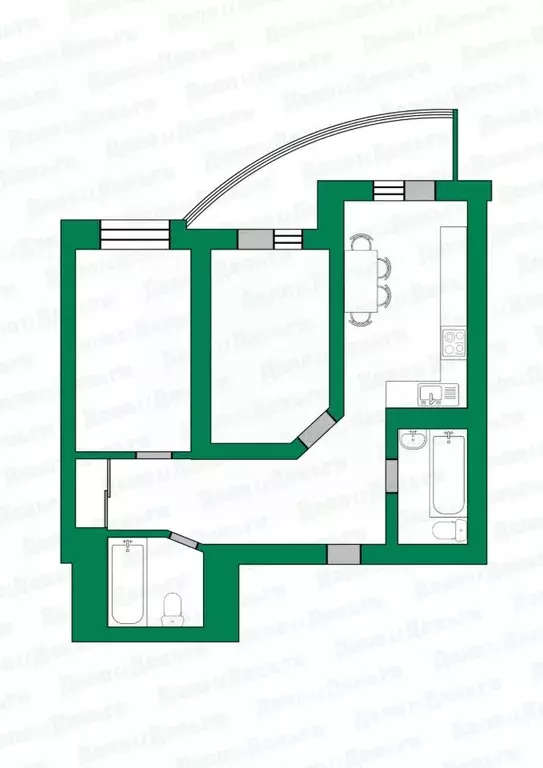 2-к кв. Кировская область, Киров ул. Калинина, 40 (53.5 м) - Фото 0