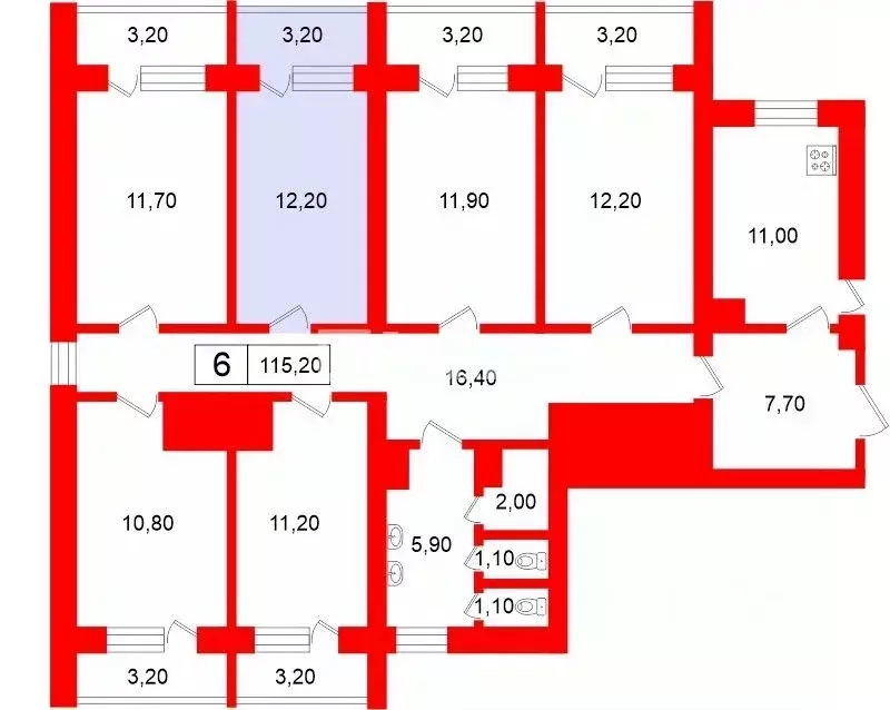 Комната Санкт-Петербург ул. Здоровцева, 10 (12.2 м) - Фото 2