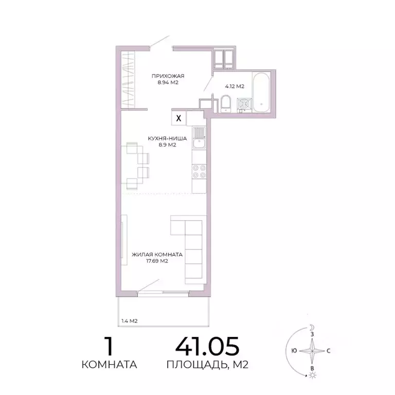 1-к кв. Пензенская область, Пенза Побочинская ул., с18 (41.05 м) - Фото 0