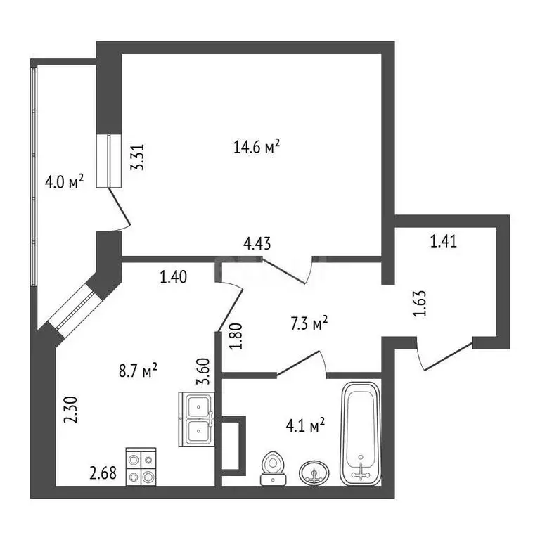 1-комнатная квартира: Санкт-Петербург, Ленская улица, 19к1 (36 м) - Фото 1