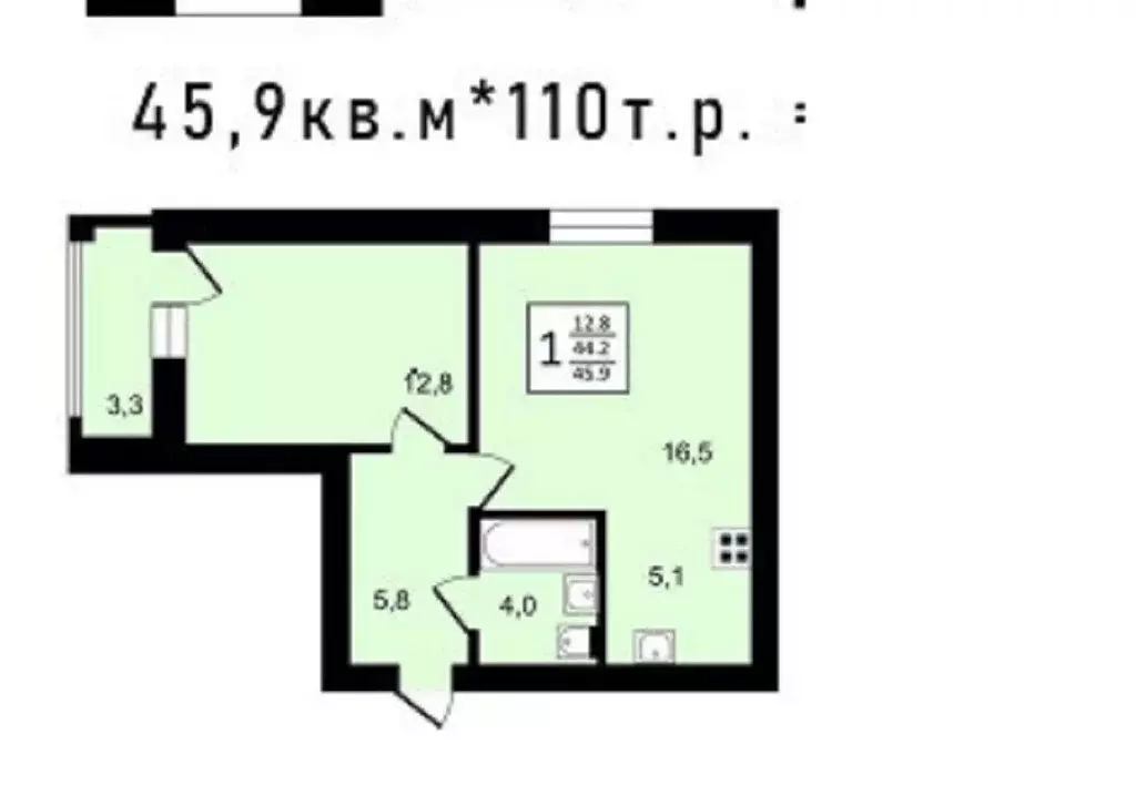 1-комнатная квартира: Суздаль, Советская улица, 61 (45.9 м) - Фото 0