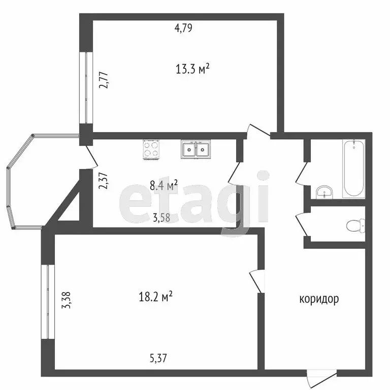2-комнатная квартира: Тюмень, улица Муравленко, 19 (53 м) - Фото 0