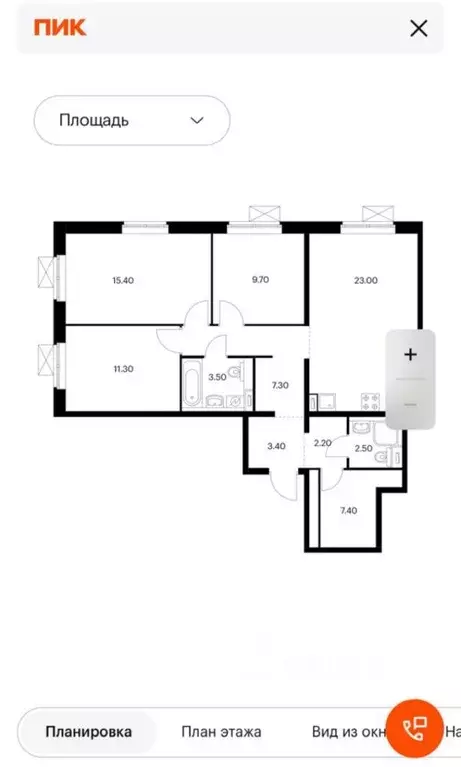 4-к кв. Москва № 100 кв-л, 1к3 (86.0 м) - Фото 2