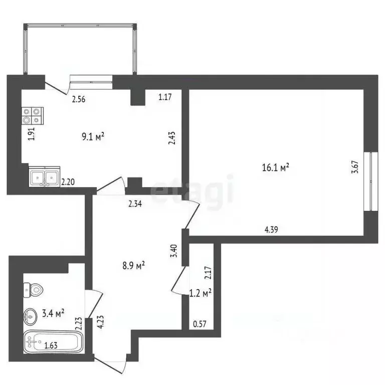 1-к кв. Севастополь Гагаринский муниципальный округ, ул. Военных ... - Фото 2