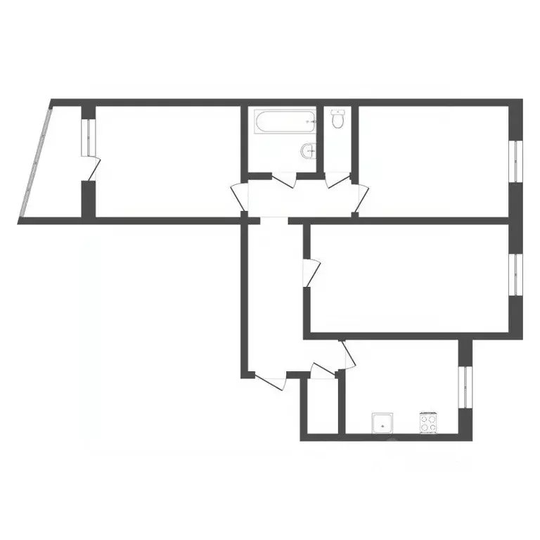 3-к кв. Тюменская область, Тюмень проезд Стахановцев, 6 (67.0 м) - Фото 2