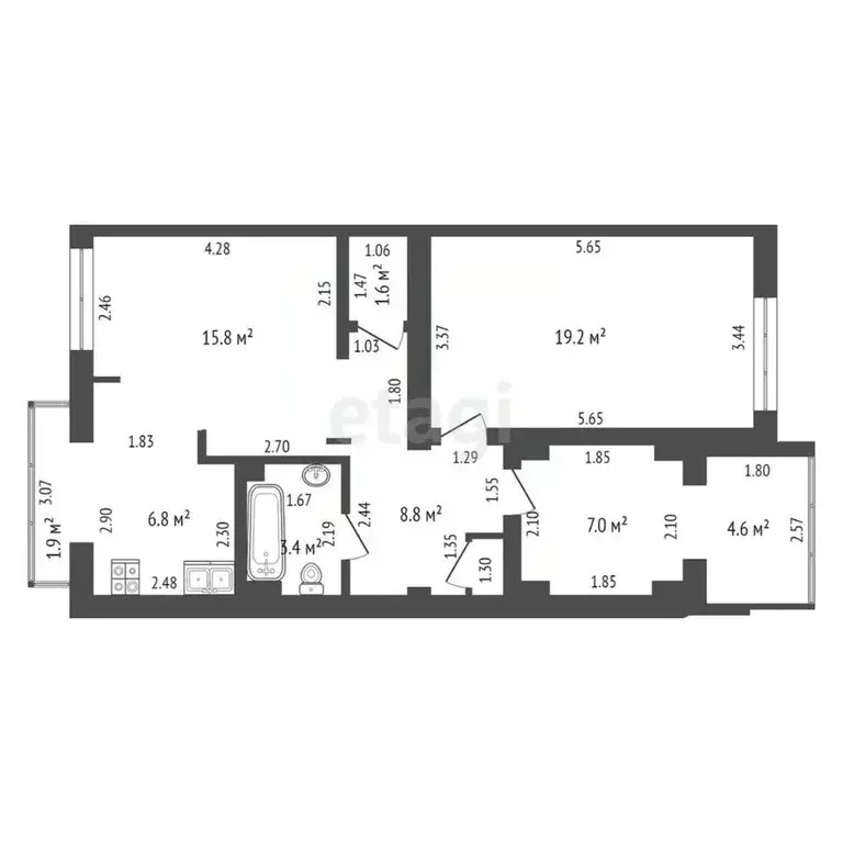 3-к кв. Краснодарский край, Анапа ул. Ленина, 141 (63.4 м) - Фото 2