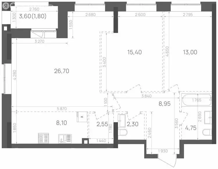 2-комнатная квартира: Казань, Краснококшайская улица, 60 (83.55 м) - Фото 0