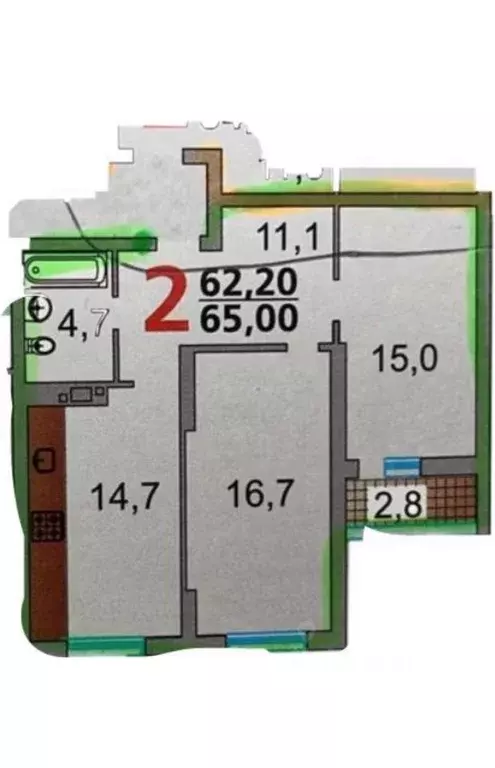 2-к кв. Саратовская область, Саратов Крайняя ул., 87А (64.8 м) - Фото 0