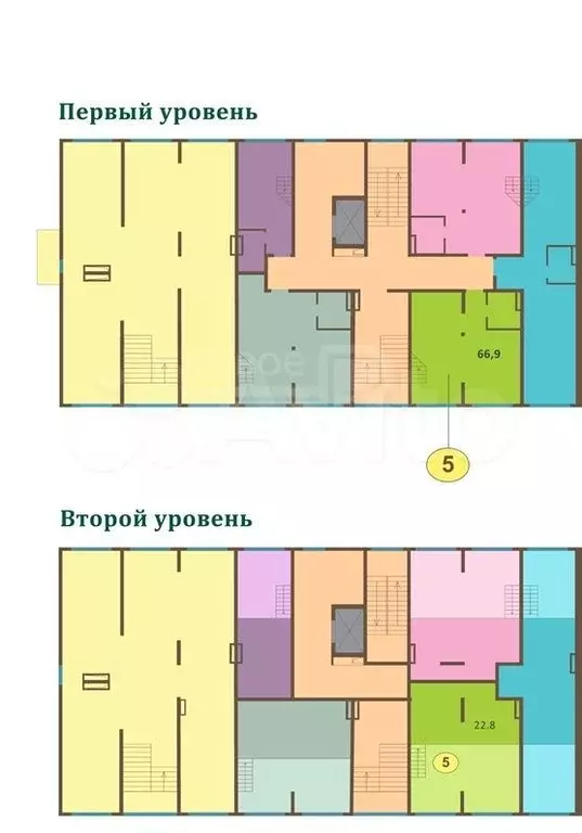 Своб. планировка, 66,9 м, 1/7 эт. - Фото 1