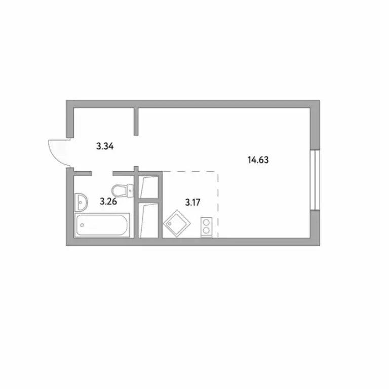 Квартира-студия: Красногорск, Ильинский тупик (24.4 м) - Фото 0