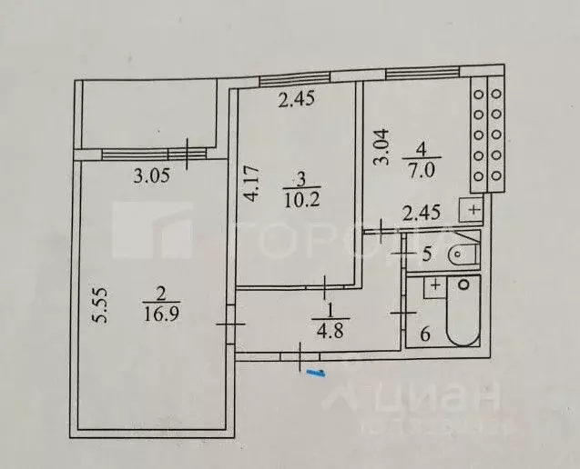 2-к кв. Новосибирская область, Новосибирск ул. Адриена Лежена, 9 (43.0 ... - Фото 2
