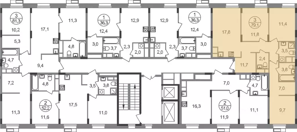 3-к кв. Московская область, Одинцовский городской округ, Заречье пгт ... - Фото 2