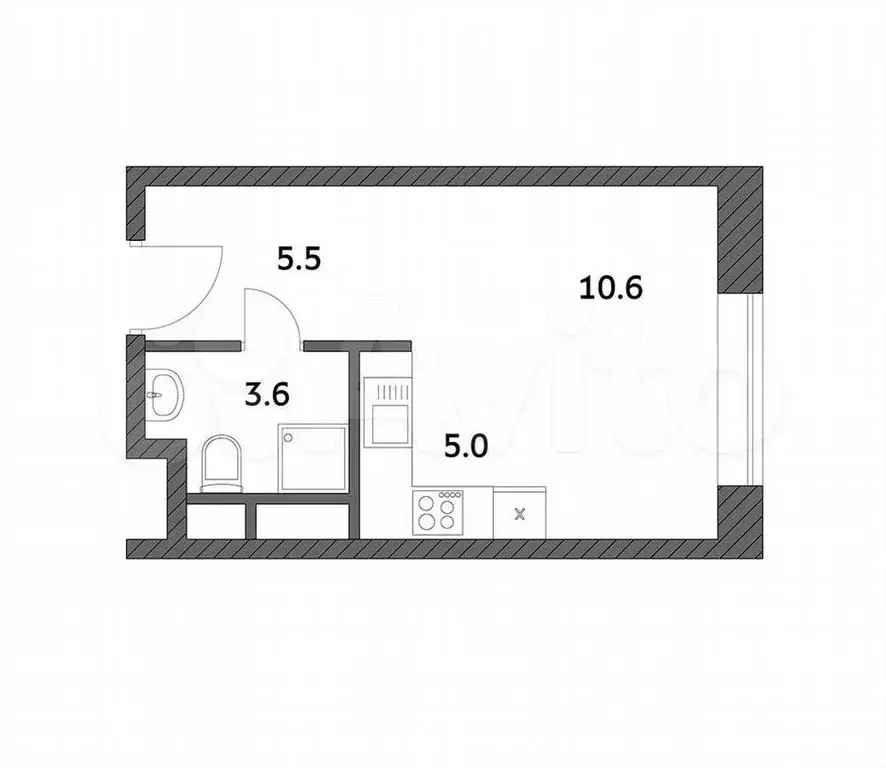 Квартира-студия, 24,6 м, 5/19 эт. - Фото 0