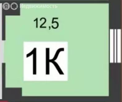 1к в -комнатной квартире (12.5 м) - Фото 1