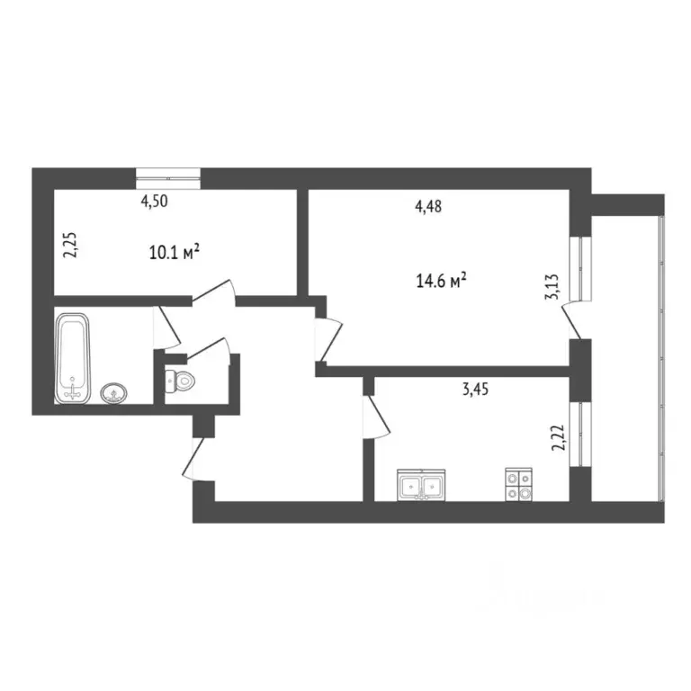 2-к кв. Тюменская область, Тюмень Утешево мкр, ул. Анатолия Замкова, ... - Фото 2