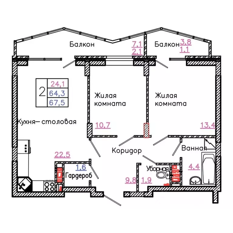 2-к кв. Белгородская область, Старый Оскол Садовые Кварталы мкр, 4 ... - Фото 1