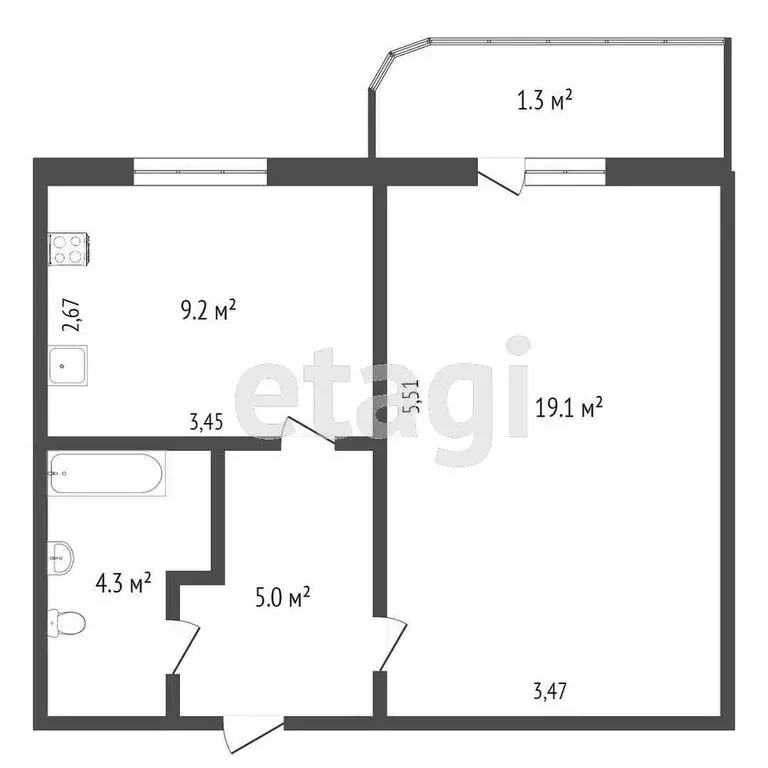 1-комнатная квартира: Омск, Космический проспект, 16Ак1 (36.2 м) - Фото 1