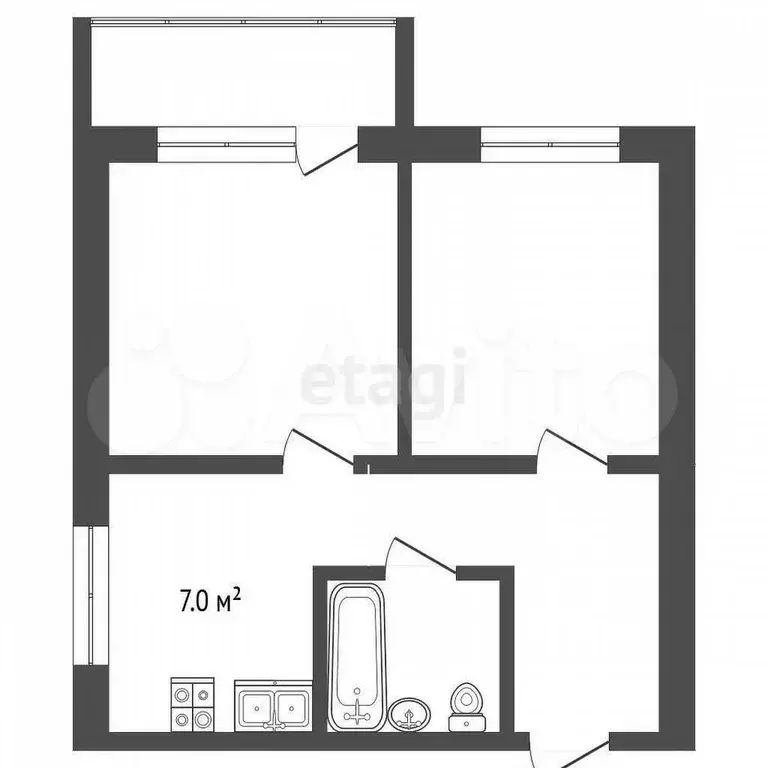 1-к. квартира, 44,1 м, 6/16 эт. - Фото 0