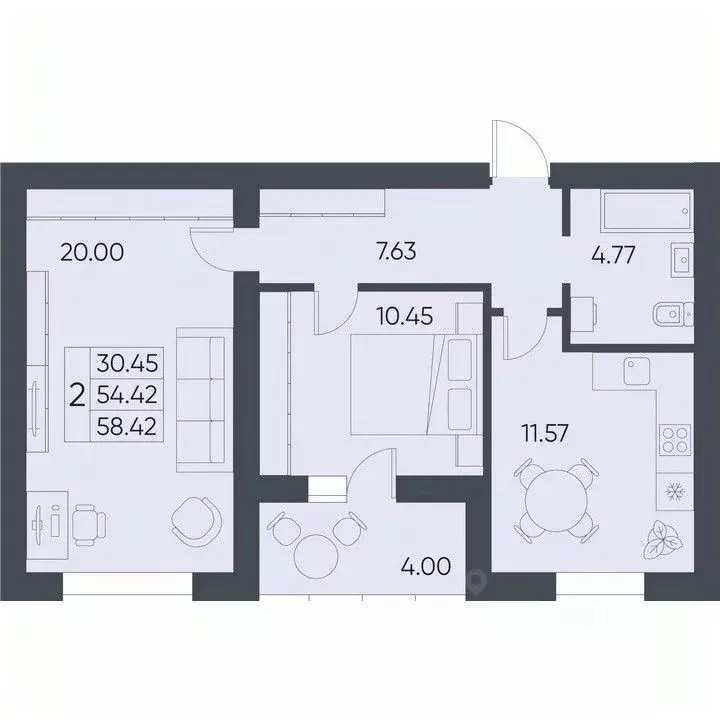 2-к кв. Саратовская область, Татищево рп ул. Михайловская, 13 (58.42 ... - Фото 0