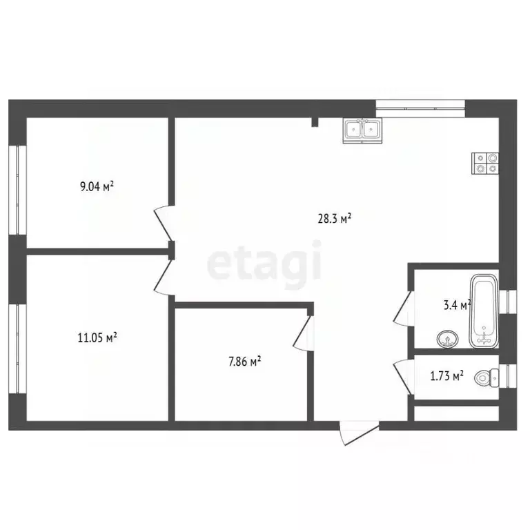 3-к кв. Московская область, Балашиха просп. Ленина, 32б (65.9 м) - Фото 1