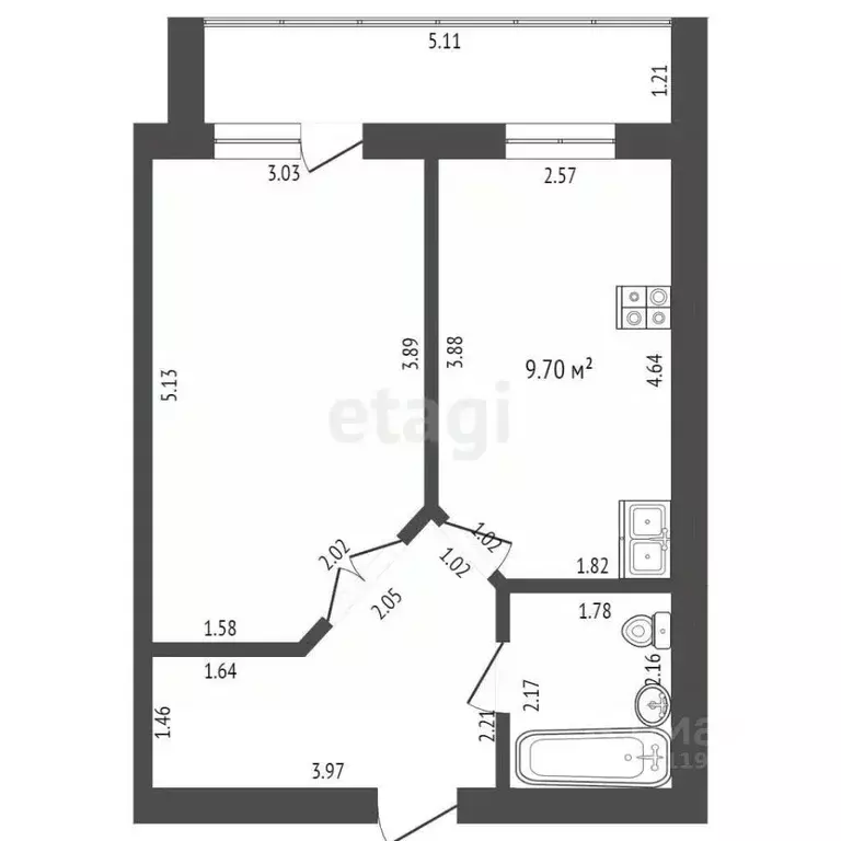 1-к кв. Мордовия, Саранск Гожувская ул., 28 (37.0 м) - Фото 2
