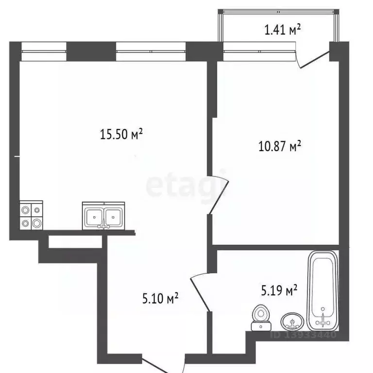 1-к кв. Тюменская область, Тюмень ул. Новоселов, 96 (36.6 м) - Фото 2