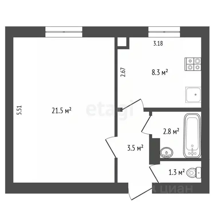 2-к кв. Крым, Евпатория просп. Победы, 55 (76.8 м) - Фото 2