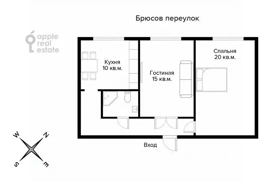 2-к кв. Москва пер. Брюсов, 8-10С1 (63.0 м) - Фото 2