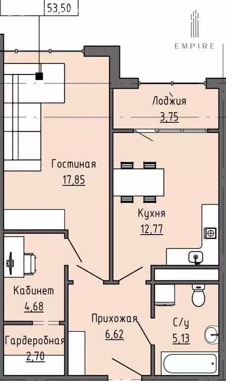2-комнатная квартира: Грозный, Старопромысловское шоссе, 24к5 (53.5 м) - Фото 1