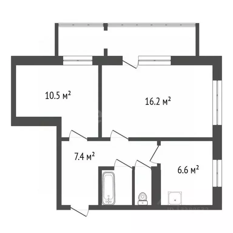 2-к кв. Красноярский край, Красноярск Красномосковская ул., 32 (44.1 ... - Фото 2
