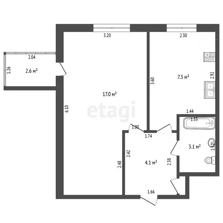 1-комнатная квартира: Стерлитамак, улица Имая Насыри, 1 (31.8 м) - Фото 1