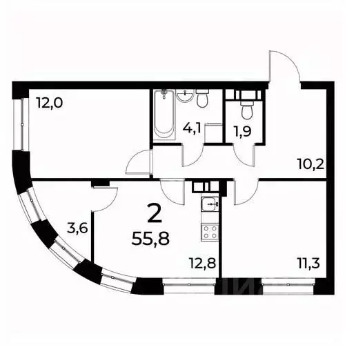 2-к кв. Нижегородская область, Нижний Новгород Березовский мкр,  (55.8 ... - Фото 0