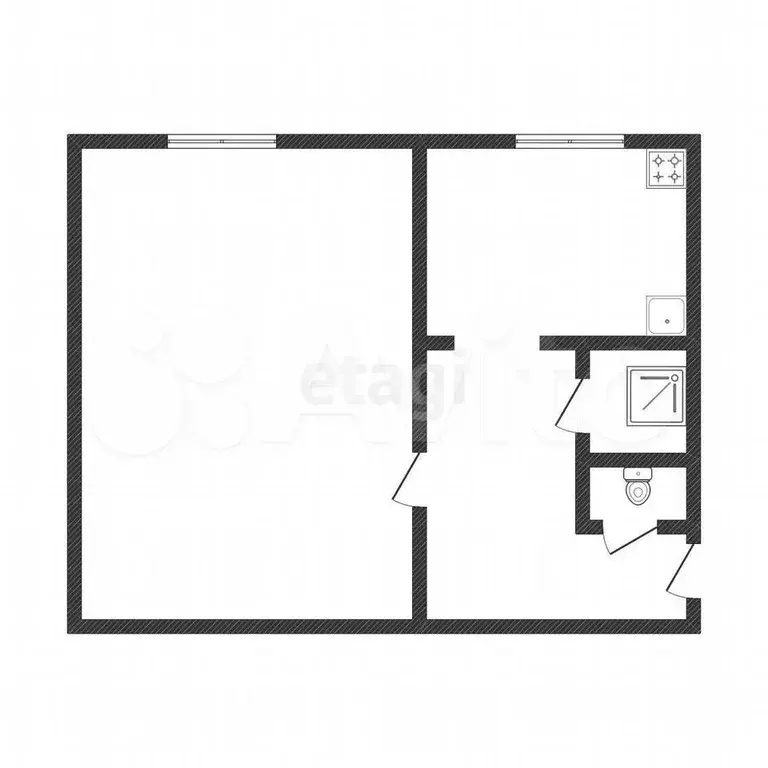 1-к. квартира, 29,9 м, 1/3 эт. - Фото 0