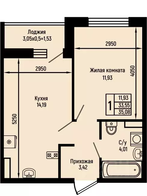 1-к кв. Краснодарский край, Туапсинский муниципальный округ, с. Небуг ... - Фото 0