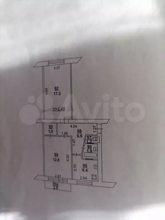 2-к. квартира, 49 м, 3/5 эт. - Фото 0