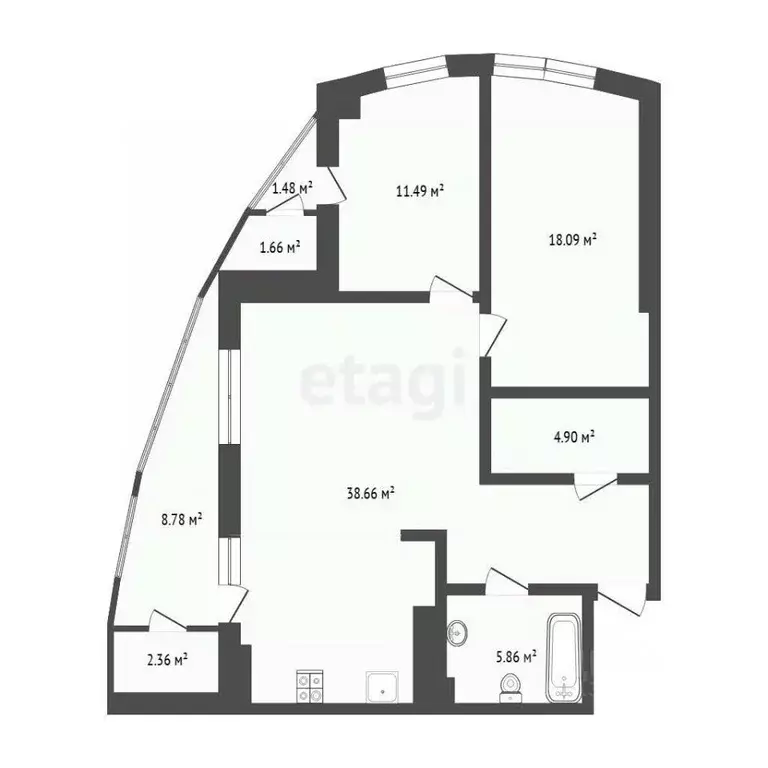 3-к кв. Тюменская область, Тюмень Орловская ул., 58 (78.4 м) - Фото 2