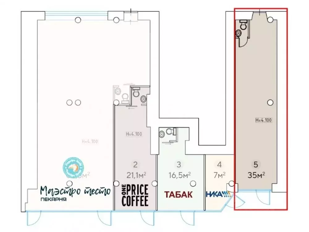 Торговая площадь в Москва бул. Яна Райниса, 2К1 (35 м) - Фото 2
