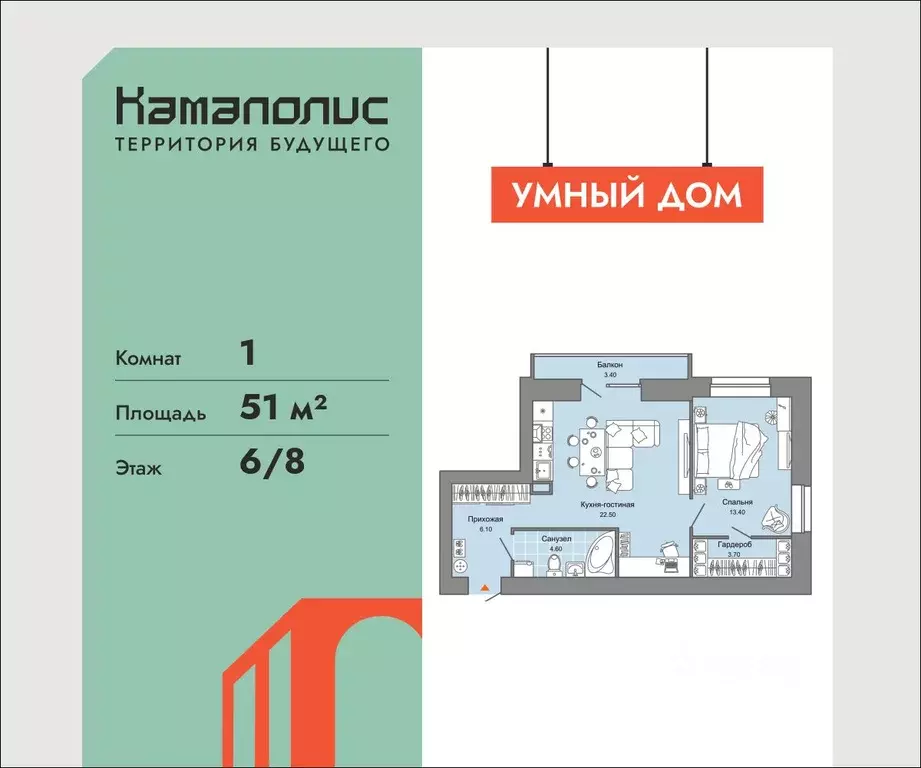 1-к кв. Пермский край, Пермь ул. Дзержинского, 31Б (51.0 м) - Фото 1
