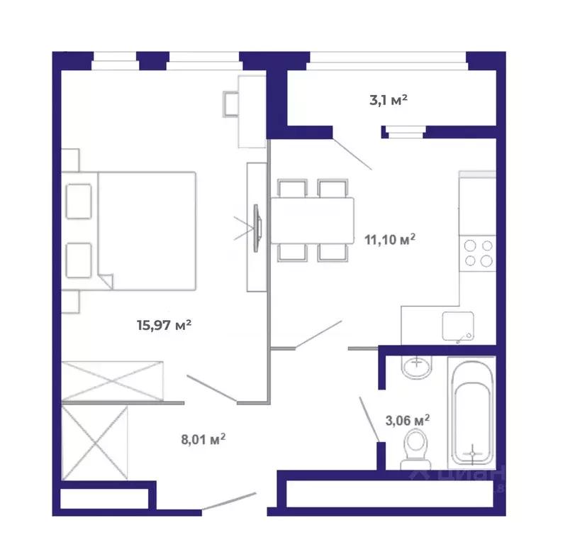 1-к кв. Иркутская область, Иркутский муниципальный округ, Маркова рп, ... - Фото 0