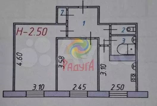 2-к. квартира, 39 м, 1/5 эт. - Фото 0