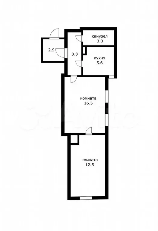 2-к. квартира, 44 м, 1/1 эт. - Фото 0