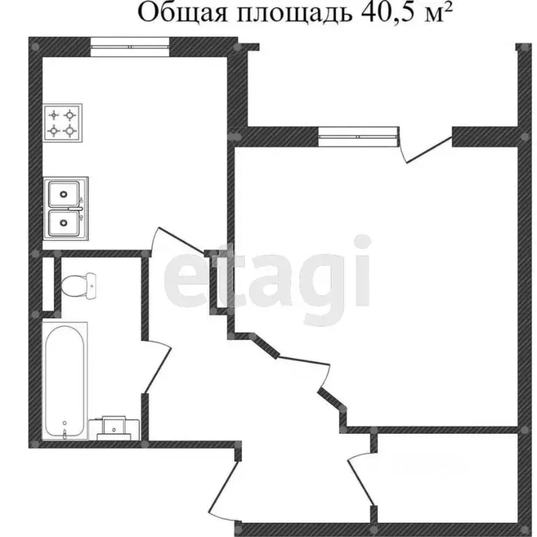 1-к кв. Тюменская область, Тобольск ул. 4-я Северная, 8 (40.2 м) - Фото 0