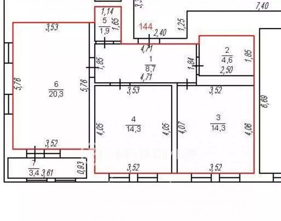 3-к кв. Свердловская область, Екатеринбург ул. Лучистая, 4 (64.1 м) - Фото 2