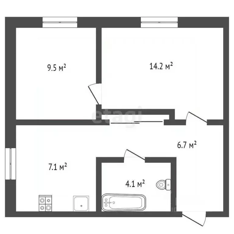 2-к кв. Самарская область, Самара Днепровская ул., 10 (43.0 м) - Фото 1