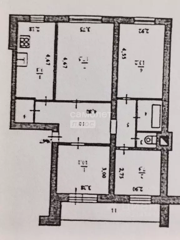 4-к кв. Курская область, Курск Хуторская ул., 7 (75.3 м) - Фото 1