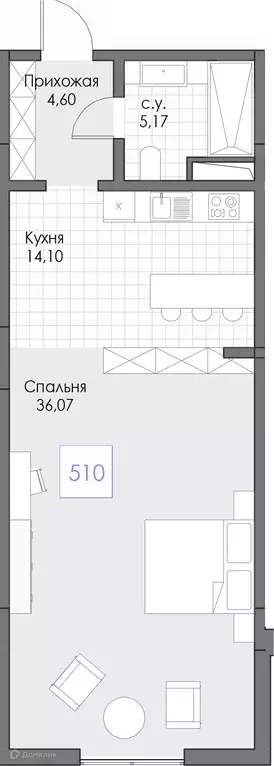 Продаётся 1-к квартира, 59.94 м - Фото 0