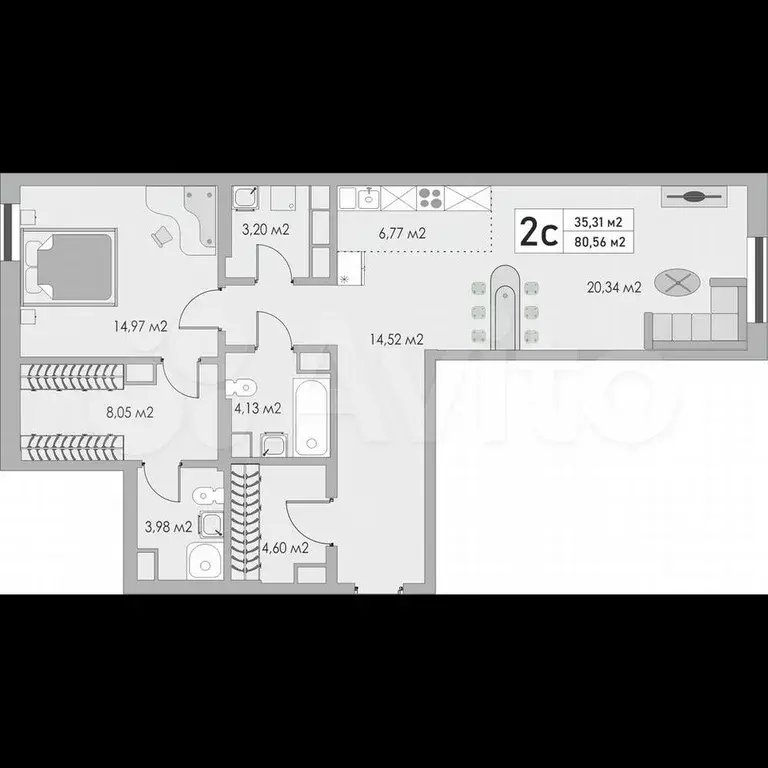 3-к. квартира, 81 м, 4/10 эт. - Фото 0