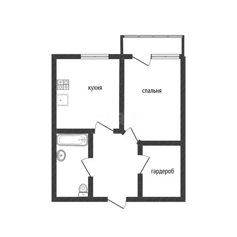 1-комнатная квартира: Белгород, улица Лермонтова, 19А (50 м) - Фото 1