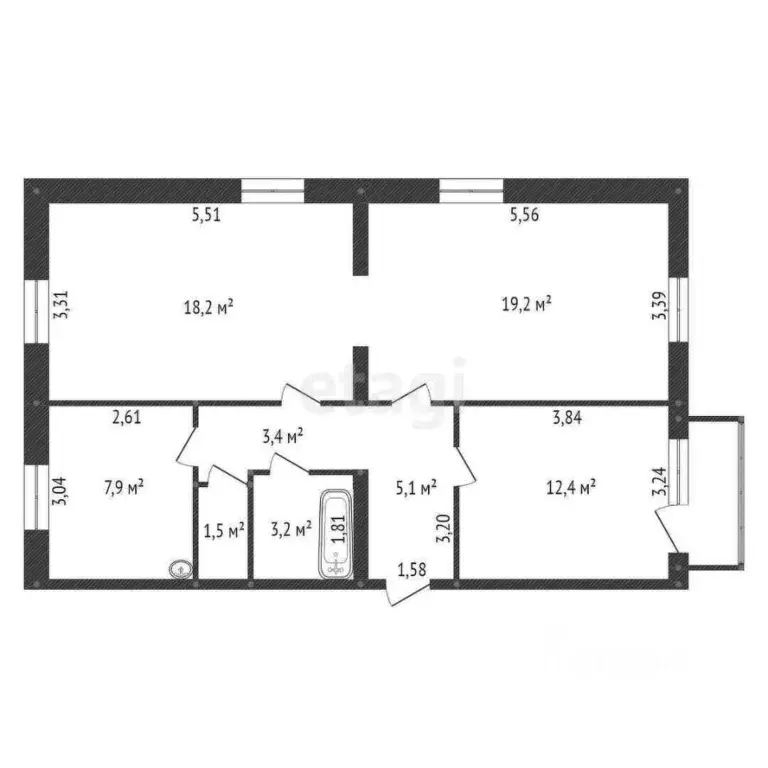 3-к кв. Башкортостан, Уфа Театральная ул., 5/1 (71.8 м) - Фото 1